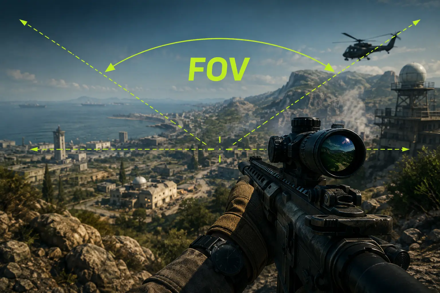 Call of Duty FOV calculator showing multiplayer and Warzone FOV settings